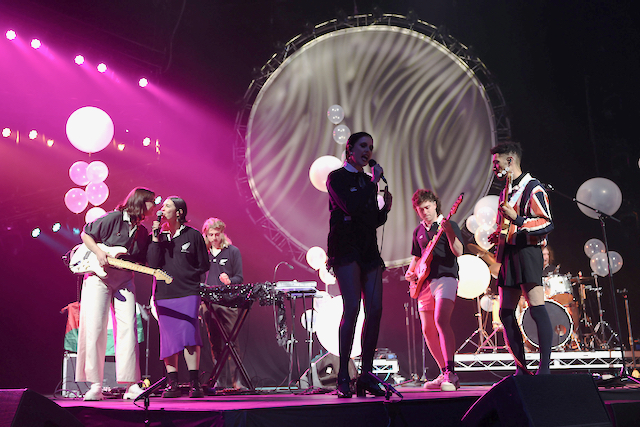 Princess Chelsea and her band performing at the Aotearoa Music Awards